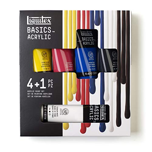 Liquitex BASICS Acrylic Paint Set, 4 x 75ml (2.4-oz), 1 x 118ml (4-oz) Essentials Paint Set - style: 4 x 75ml (2.4-oz), 1 x 118ml (4-oz)