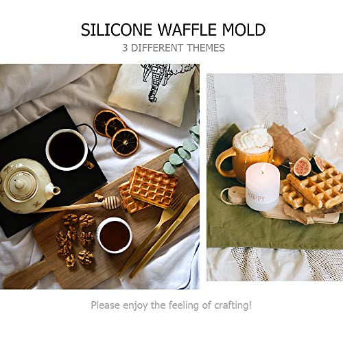 6 boards (42 pcs) Chocolate Mold, VEINARDYL Silicone Break-Apart Waffle Molds, Non-Stick Thick Protein and Energy Bar Mold for Fondant Candy Wax Melt DIY Handmade Gifts