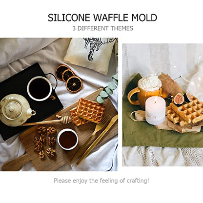 6 boards (42 pcs) Chocolate Mold, VEINARDYL Silicone Break-Apart Waffle Molds, Non-Stick Thick Protein and Energy Bar Mold for Fondant Candy Wax Melt DIY Handmade Gifts