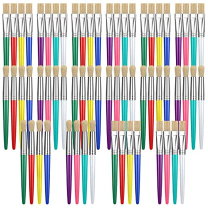 Sherr 64 Pcs Paint Brushes Sets for Kids Toddler Art Supplies Large Chubby Round and Flat Brush for School Washable Acrylic Oil Paint