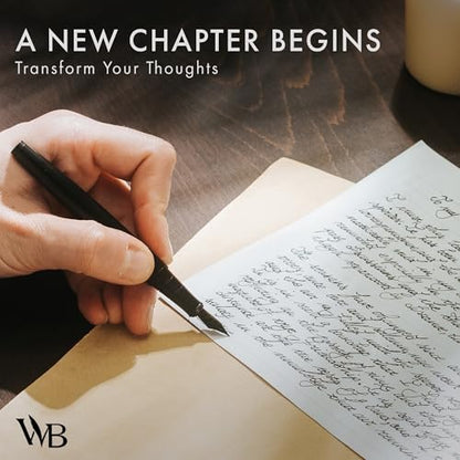 Wordsworth & Black Calligraphy Pen Gift Set, Includes Ink Bottle, 6 Ink Cartridges, A Refill Converter, 6 Replacement Nibs, Journaling, Smooth Writing Pens [All Black] - color: All Black