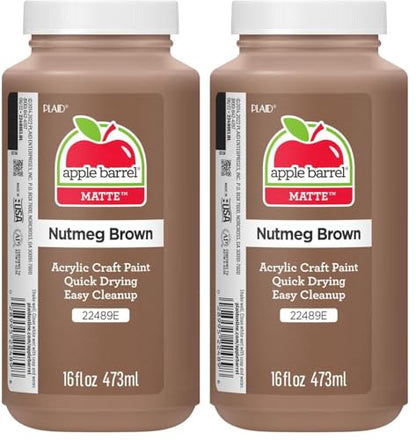 Apple Barrel Paint Acrylic, Nutmeg Brown, 16 oz (Pack of 2) - color: Nutmeg Brown, size: 16 Fl Oz (Pack of 2)