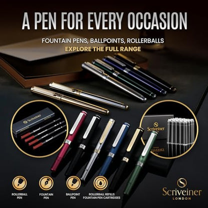 Scriveiner Personalized Deep Crimson Red Ballpoint Pen - Stunning Red Lacquer Luxury Pen with Chrome Finish, Schmidt Ink Refill, Engraved Ball Point Gift Set for Men & Women, Custom Engraving - color: 9. Crimson Red with Chrome (Personalized)