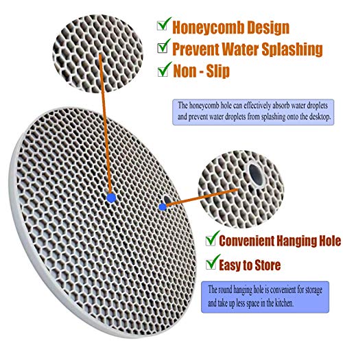 5 Pcs Extra Thick Silicone Trivets Pot Holder and Oven Mitts,Trivets for Hot Dish,Nonslip Insulation Honeycomb Rubber Hot Pads for Countertop,Multi-Purpose,Flexible Mats Heat Resistant Potholders,Grey - color: Gray