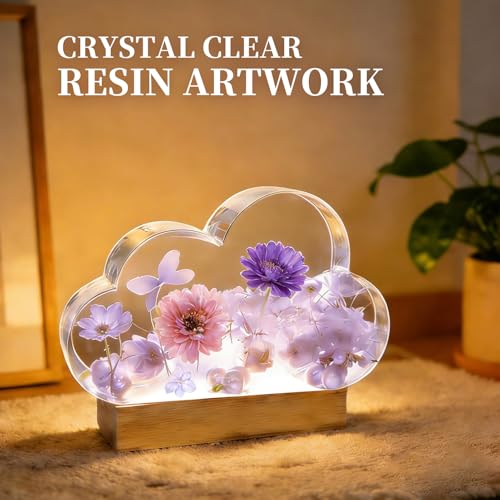 K KERNOWO Epoxy Resin Kit 2 Part Resin and Hardener Bubble Free & Crystal Clear Epoxy Resin for Beginners for Casting Coating, Jewelry Making, DIY Crafts - color: Purple