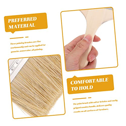 Homoyoyo 5pcs Handle Paint Brush Set for Oil and Watercolor Painting Thick Bristles for Furniture and Craft Projects Includes and Brushes