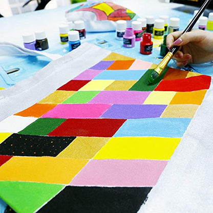 Mont Marte Signature Fabric Paint, 20pc x 0.7oz (20ml), Suitable for DIY Fashion and Homewares - color: 20 colors