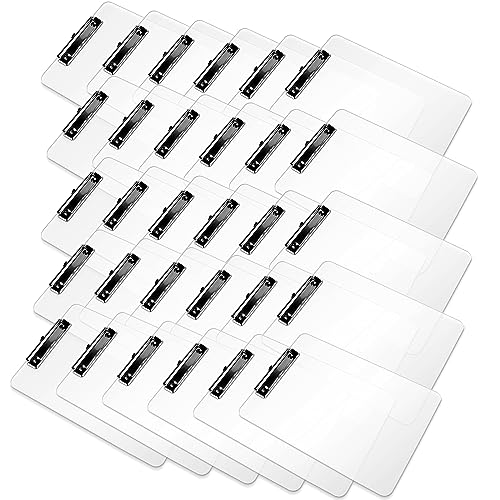 Plastic Clipboards Set of 30, A4 Acrylic Clear Board 8.5x11 | Transparent Letter Size 9" x 12.5" for Classroom, Students,Office & School Supply