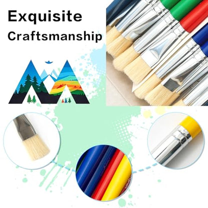 Kids Paint Brushes Set, 16 Pack Non-Toxic Washable Tempera Brushes for Children Ages 3-8, Perfect for Preschool Art & Acrylic Painting - size: 16PCS