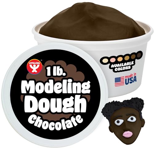 Hygloss Play Modeling Dough for Kids – Multicultural Skin Tones – Safe & Non-Toxic Sensory Dough for Arts & Crafts – Play Clay for Toddler Activities, Preschool Classroom Must-Haves (1 lb, Chocolate) - color: Chocolate, size: 1-Pound