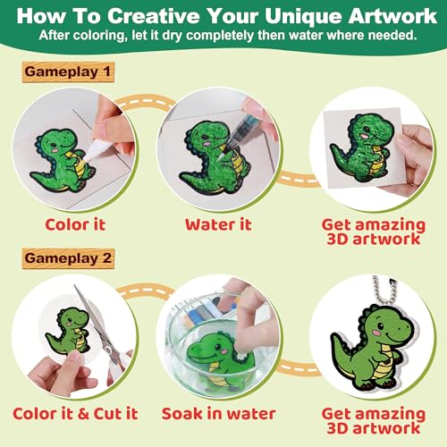 Magic Foam Texture Painting Kit, 3D Drawing Art Set,54pcs Arts and Crafts for Kits 3-10 Ideal Gifts for Boys and Girls,Aqua (Animal) - color: Animal