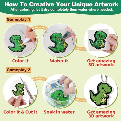 Magic Foam Texture Painting Kit, 3D Drawing Art Set,54pcs Arts and Crafts for Kits 3-10 Ideal Gifts for Boys and Girls,Aqua (Animal) - color: Animal