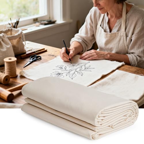 3 Yard 60" W Canvas Roll | 7oz Canvas Fabric Cotton Duck | Heavy Natural Fabric for Painting Arts & Crafts, Backings, Covers, Placemats