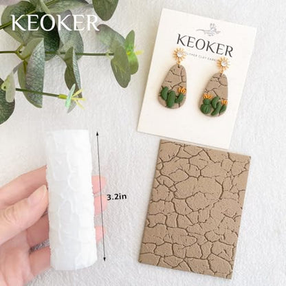 KEOKER 3PCS Polymer Clay Texture Rollers - Like Clay Texture Sheets, Great with Polymer Clay Cutters - color: 3PCS Color