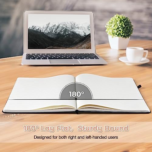 Blank Notebook, Hardcover Sketch Book, 8.5 x 11 Large Blank Journal, No Bleed Thick Paper Sketchbook for Drawing, Unlined Notebook Journal for Women Men School, A4 Leather Sketchbook, Lay Flat, Pink - color: Pink