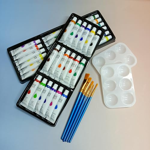 YAZMQFL Gouache Paint Set, 36 Colors Arts and Craft Paint Kit with Brushes and Palette for Artists