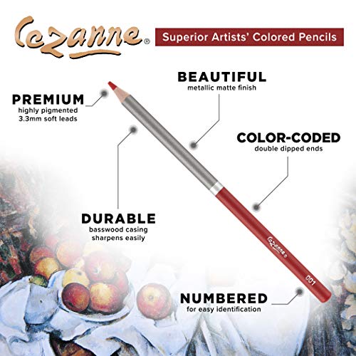 Cezanne Color and Graphite Pencil Set - Professional Artist Quality Drawing and Coloring Pencils Break Resistant Leads with Triple Coated Barrels