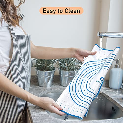Silicone Baking Mat with Measurements, Pastry/Fondant/Dough Rolling Counter/Oven Liner Mat, 20''(W)28''(L) Blue - color: Blue, size: 28"L x 20"W