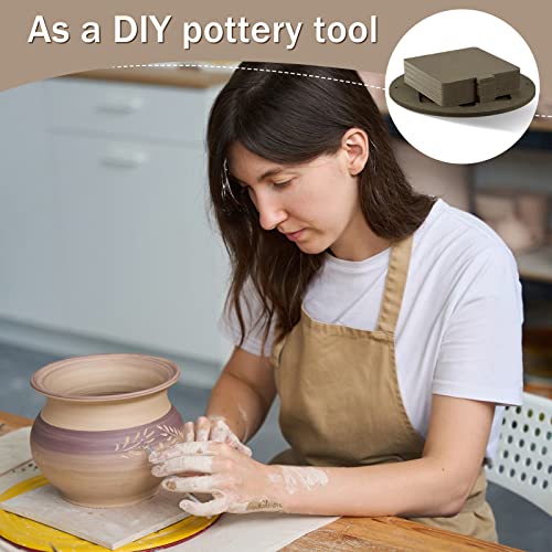 15 Pcs Bat for Pottery Wheel Adapter with Removable Inserts Pottery Bats for Throwing with 12'' Round Outer and 7'' Square Inner with Pins for Potters Clay(Dark Brown) - color: Dark Brown