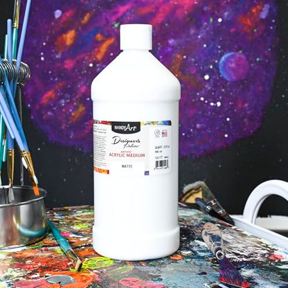 Handy Art Acrylic Matte Medium, 32 oz, Transparent Matte Clear Coat | Enhances Flow, Viscosity for Glazing, Pouring, Acrylic Painting & Blending, Certified Safe & AP Non-Toxic, Made in USA - color: Matte Medium, size: 32 Fl Oz