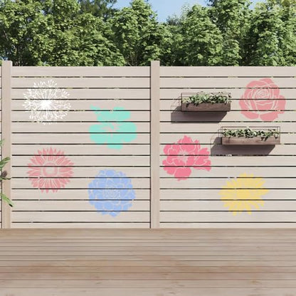9 Pcs Large Flower Stencils for Painting Reusable Floral Templates Set for Drawing, Walls, Wood Signs, Window, Garden Fence Furniture Stencil Crafts DIY - color: Flower