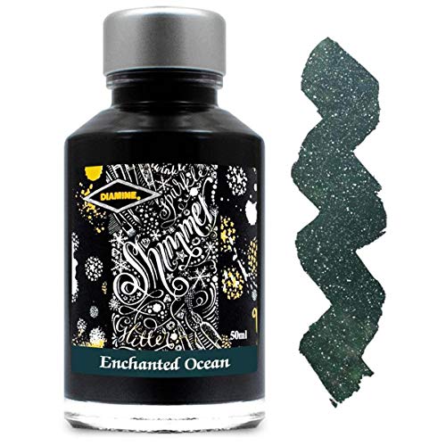 Diamine Fountain Pen Bottled Ink, 50ml - Shimmering Enchanted Ocean - color: Enchanted Ocean