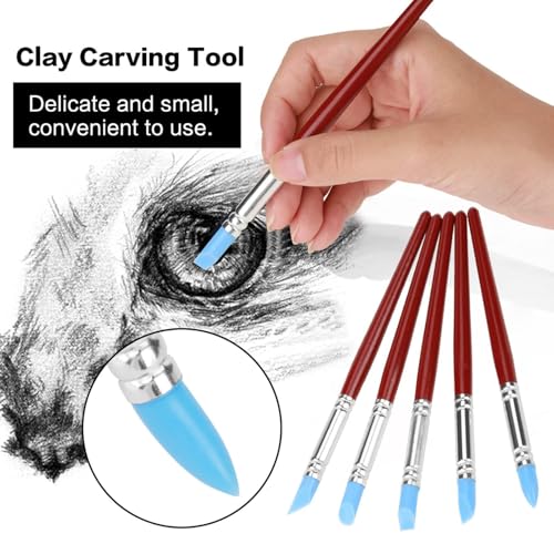 10Pcs Professional Silicone Rubber Tip Paint Pens Brushes, Silicone Artist Paint Brushes Soft Clay Sculpting Tools Silicone Color Shaper Brushes for Pottery DIY Shaping Carving