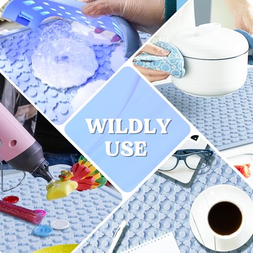 LET'S RESIN Premium Resin Collector Mat, 20" x 14"Large Easy Clean Silicone Mat for Crafts, Epoxy Resin,Placemat(Blue) - size: 20" x 14"
