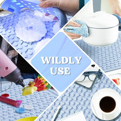 LET'S RESIN Premium Resin Collector Mat, 20" x 14"Large Easy Clean Silicone Mat for Crafts, Epoxy Resin,Placemat(Blue) - size: 20" x 14"