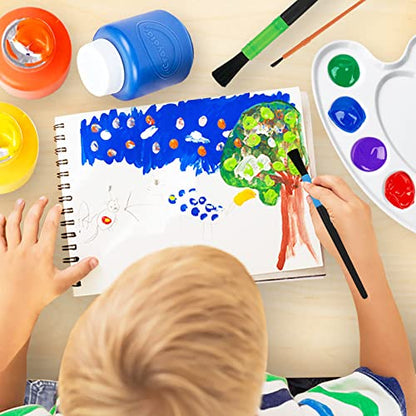 Kids Painting Set, Washable Paint for Kids 6 Colors, 7 Paintbrushes, Paint Palette, Non-Toxic Toddler Painting Set 2 oz Each, Tempera Paints for Art, Crafts, Finger Paints Gifting Bundle - style: Washable paint