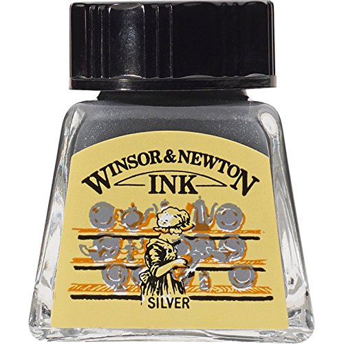 Winsor & Newton Drawing Ink, 14ml Bottle, Silver - color: Silver, style: 14ml Bottle