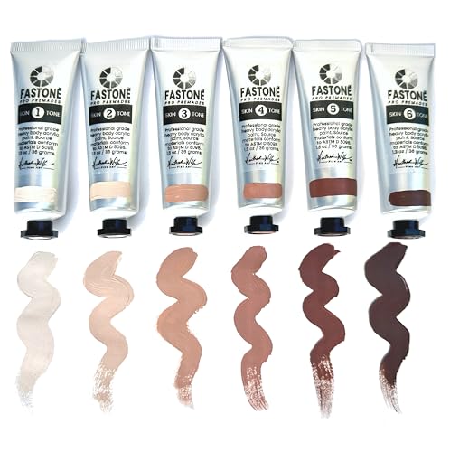 FASTONE Acrylic Skin Tone Paint Set - 6 Pack Pro Premades