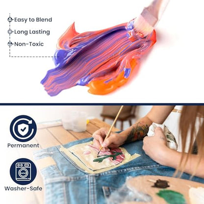 BLUEBIRD Fabric Paint, Tangerine, 3.4 Fl Oz, Permanent Fabric Paints for Clothes, Furniture Upholstery - color: Tangerine, size: 3.4 Fl Oz (Pack of 1)