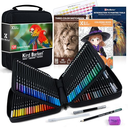 147PCS Colored Pencils for Adult Coloring Books – 120 color pencils set, 3-Color Sketchbook, Coloring Book, Tools, Soft Core Oil Based,Blending Shading,Art Supplies for Beginners & Adults