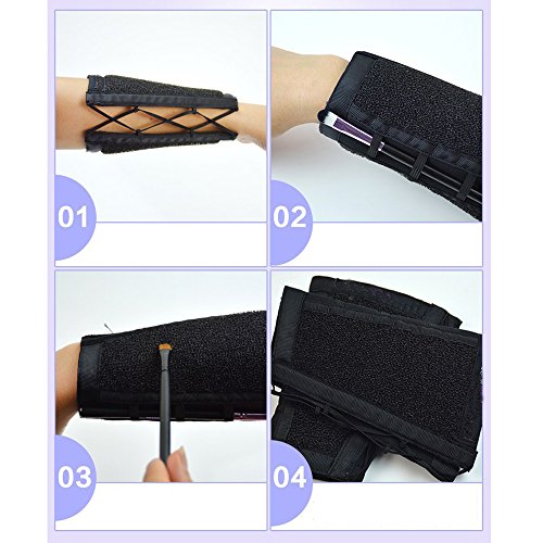 Pinkiou Makeup Remover Color Cleaner Armband Cleaning Arm Sponge Switch For Makeup Brush Color Dedicated Washing Tool - color: black