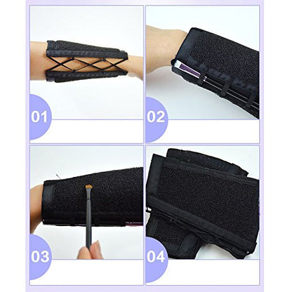 Pinkiou Makeup Remover Color Cleaner Armband Cleaning Arm Sponge Switch For Makeup Brush Color Dedicated Washing Tool - color: black