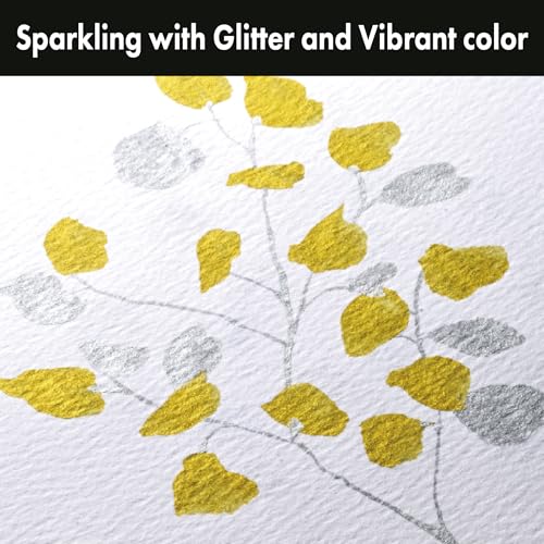 Kuretake Fude Brush Pen Compact CHUJI, Gold & Silver Ink, Medium tip marker, for Calligraphy, Manga, Drawing, Professional, Artist, Made in Japan - style: Medium(set)