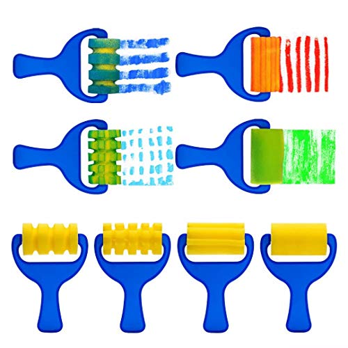 53Pcs Painting Brushes for Kids Paint Sponges, Washable Paint Brushes Set for Toddler Kids Early Learning Finger Paints sponges Foam Art Supplies Toys Present with 26 Alphabets