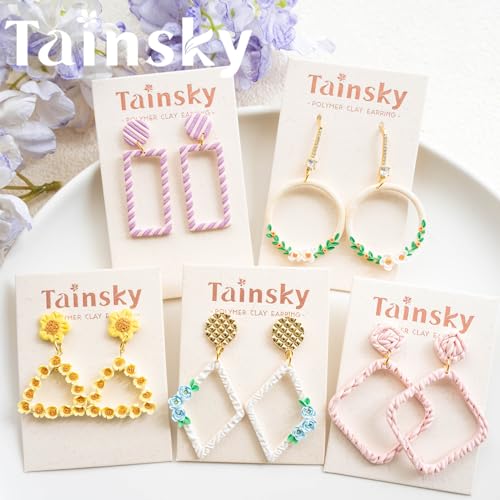 Tainsky Organic Shapes Clay Cutters for Polymer Clay Jewelry, 15 Shapes Basic Shapes Polymer Clay Cutters for Earrings - color: Basic-A