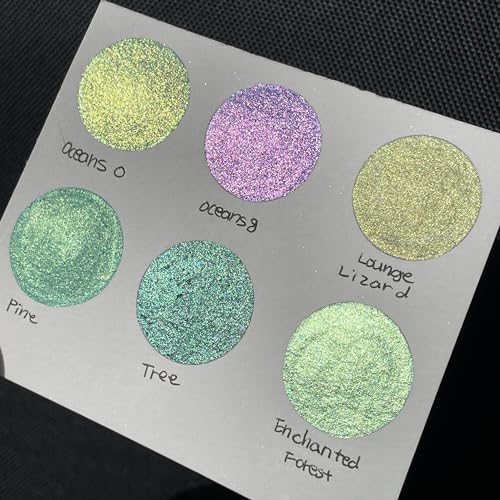 IUILE Handmade Watercolor Paints - Green Half Pan Set (6 colors) - color: Green