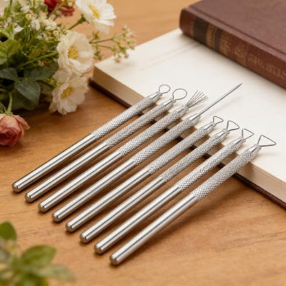 Pottery Ribbon Sculpting Tools Kit，14 Piece Set of Ceramic Edging Tools, Clay Sculpting Tool with Aluminum and Stainless Steel, Used for Carving, Modeling, with Feather Line Texture