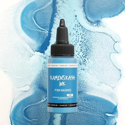 KAMENSKAYA Delaminating Alcohol Inks - Self-Splitting Alcohol Ink P-104 'Maldives' - 1 fl oz (30 ml) - color: P-104 'Maldives'