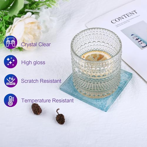KISREL Epoxy Resin Kit for Beginners, Resin Kit with Molds, 18OZ Epoxy Kit with Dried Flowers, Measuring Cups and Resina Supplies - size: 6 Large Molds