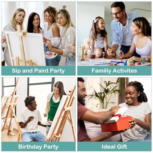 16 Pcs Pre Drawn Canvas to Paint for Adults Kids Sip and Paint Kit | Pre Printed Canvas for Painting DIY Art Party Supplies Girls Night Date Night (Landscape, 8x10 in) - size: 8x10 in, style: Landscape