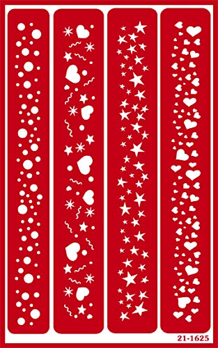 Over'N'Over Reusable Glass Etching Stencils – Durable Self-Stick Designs for Glass, Mirrors, and Ceramics with Armour Etch Cream – 5” x 8” Stencil Sheet - Sparkle Borders