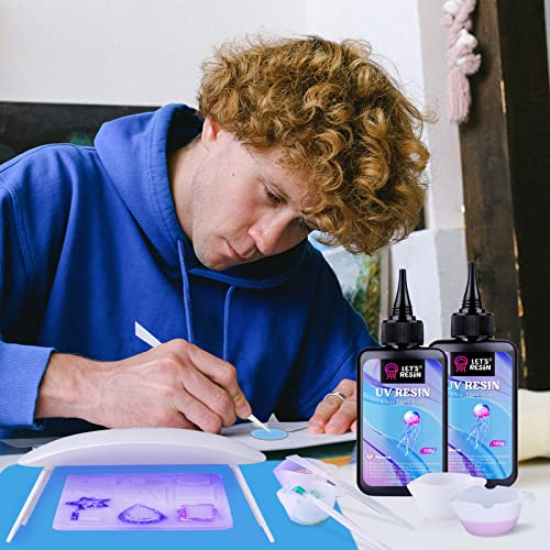 LET'S RESIN Mini UV Light for Resin, 2.5Times Higher Energy Value Portable Light, Faster Curing & 84g Light Weight UV Lamp, Supplies for UV Resin Molds, Jewelry Making, Craft Decor - size: Mini