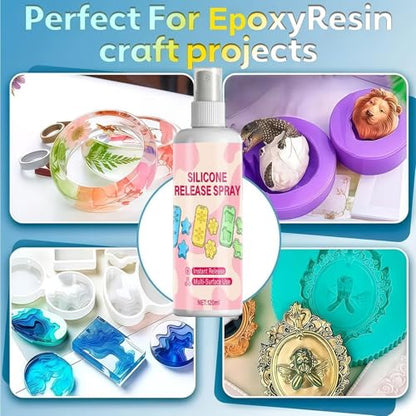 Mold Release Spray - Epoxy Release Agent, Easy Spray Demolding Lubricant, Anti-Adhesion Casting Solution, Smooth Mold Separator, Professional Craft Supply for Candle Soap Making Concrete