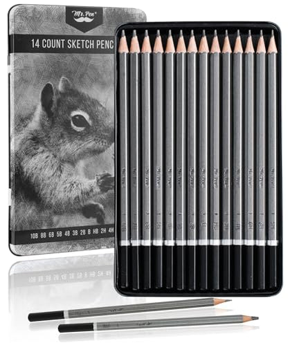 Mr. Pen- Sketch Pencils for Drawing, 14 Pack | Artist Graphite Pencils for Sketching (10B-6H), Sketch Set for Artists, Shading & Art Projects, Sketching Supplies - size: 14 pcs