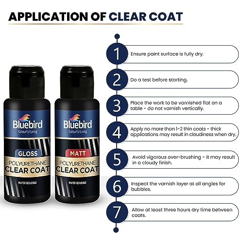 Bluebird Polyurethane Clear Coat Gloss & 3Pack Gesso Brush