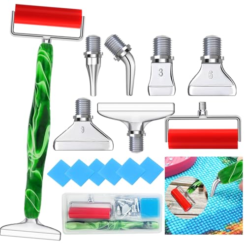 Diamond Art Pens Tools Diamond Painting Pen Accessories Kits with Screw Metal Tip Roller Drill Bead Dot Pens for Art Craft NAI (Green) - color: Green